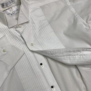 Neil Allyn Men's White Long Sleeve Tuxedo Shirt XS 30/31 Prom Wedding Formal